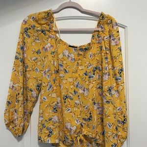 ECLAIR Yellow Floral Print Top